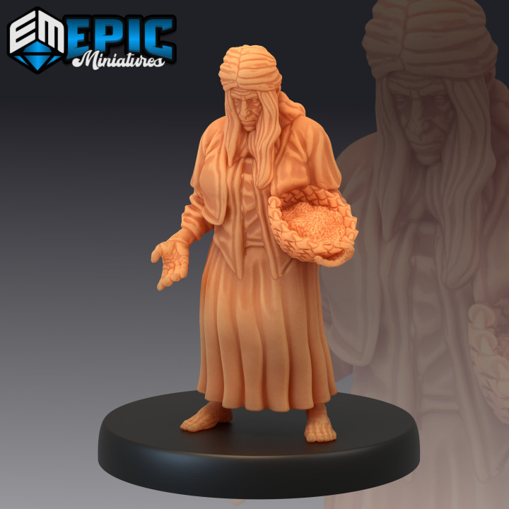 köylü dilenci köy npc insan karakter fantezi Ortaçağa ait rpg Warhammer Kadın düşman masaüstü zindan dnd yol bulucu yoksul 3D print model - Mito3D