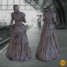 bkgcode senhora 1890s moda vestir menina mini vitoriana mulher jogo tabuleiro tampo mesa guerra roupas histórico xix 1890 3d print model - Mito3D