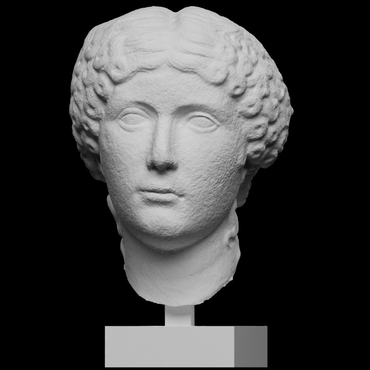 Roma Vesika baş Kadın taramak heykel 3D print model - Mito3D