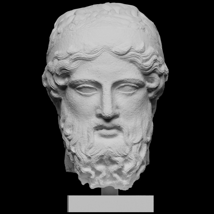 mermer baş Herm taramak Yunan Vesika Roma heykel sakal erkek imparatorluk Hermes fotogrametri metmusum cc0 Openglam 3D print model - Mito3D