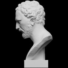 retrato Demóstenes ateniense estadista escanear busto hombre escultura mármol lumbrera Italia Atenas fotogrametría openglam 3d print model - Mito3D