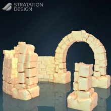 ruined bastion fantasy rpg warhammer boardgame castle tabletop fort decor wargame dungeon ruins dnd pathfinder fortress 3d print model - Mito3D