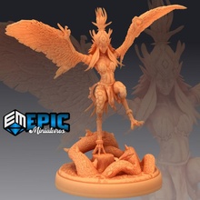 harpy lady landing woman bird hybrid classic monster fantasy medieval rpg warhammer enemy tabletop dungeon dnd pathfinder npc 3d print model - Mito3D