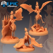 harpy lady set woman bird hybrid classic monster collection fantasy medieval rpg warhammer enemy tabletop dungeon dnd pathfinder npc 3d print model - Mito3D