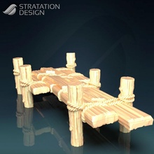 wobbly plank bridge fantasy rpg warhammer miniature boardgame tabletop decor wargame dungeon dnd pathfinder swamp 3d print model - Mito3D