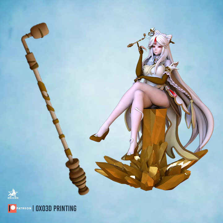 ningguang genshin impacto pepita anime cosplay genshinimpact 3D print model - Mito3D