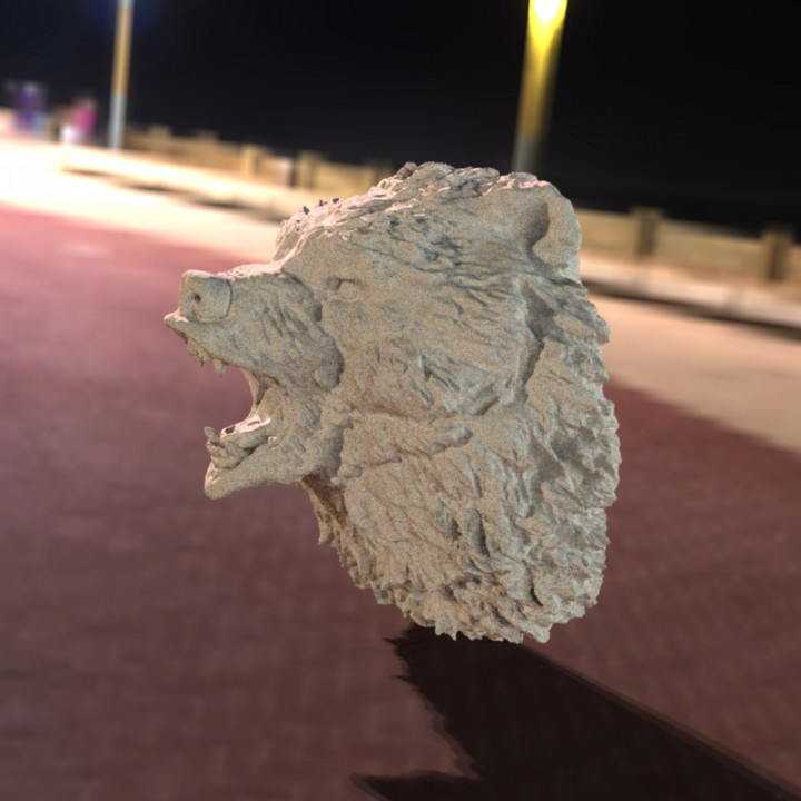 kızgın ayı kafası hayvan baş 3D print model - Mito3D
