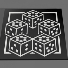 dice coaster logo time icon wheel coasters matt chapter wot matrim cauthon 3d print model - Mito3D