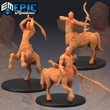 centauro conjunto cavalo humano híbrido clássico monstro coleção fantasia medieval rpg lança espada inimigo arco tampo mesa masmorra dnd 3d print model - Mito3D