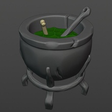 brewing cauldron fantasy interior 3d print model - Mito3D