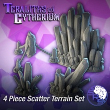 crystal scatter terrain set store alien fantasy gaming miniatures rpg sci-fi warhammer tabletop tzeench 3d print model - Mito3D
