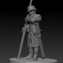 soldier city watch sleeping free supported dragons dungeons figure guard human miniature tabletop spearman footman 3d print model - Mito3D