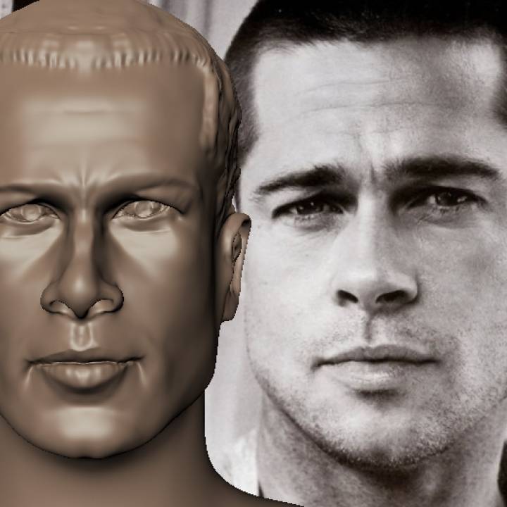 brad pitt 3D print model - Mito3D