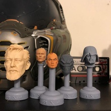 1 12th 6th action figure head stands 3d print model - Mito3D