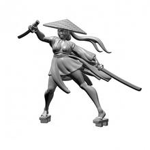 samurai girl- professionally pre-supported toys & games female fighter girl dnd pathfinder frostgrave pitfighter bloodyswordminiatures 3dprintingpro 3d print model - Mito3D