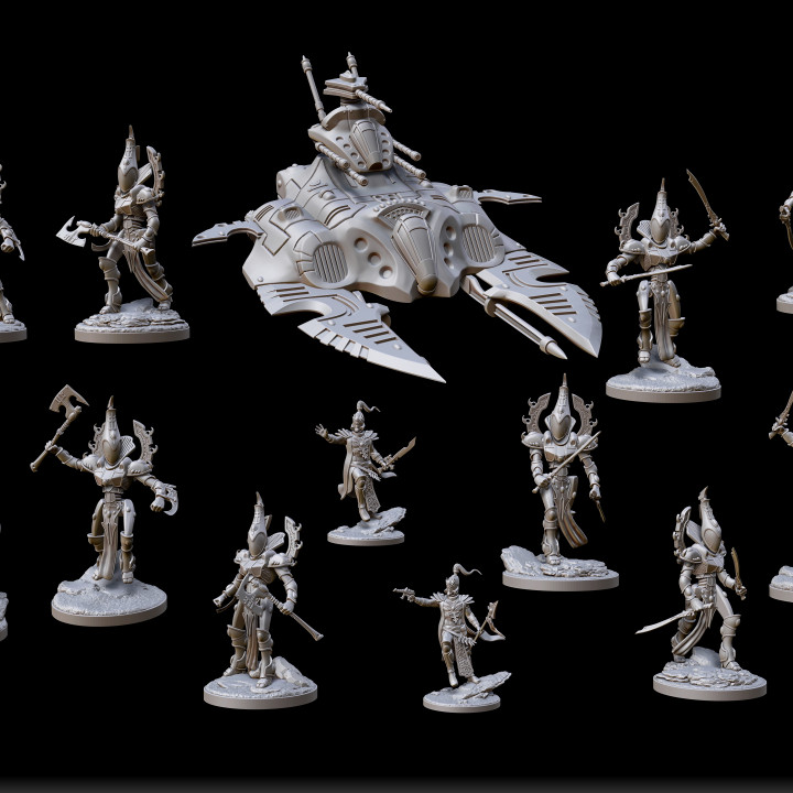 rt miniaturas janeiro scifi pacote brinquedos jogos 40k rpg martelo guerra rol eldar 40000 warhammer40000 Ageofsigmar Aeldari raventwinminiatures drukhari craftworlds 3D print model - Mito3D