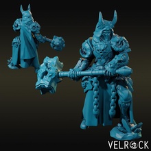 death knight hammer female pre-supported toys & games fantasy skull warrior paladin dnd dungeons dragons presupported supported corrupted doom 3d print model - Mito3D