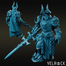 death knight greatsword male pre-supported toys & games fantasy skull warrior paladin dnd dungeons dragons presupported supported corrupted doom 3d print model - Mito3D
