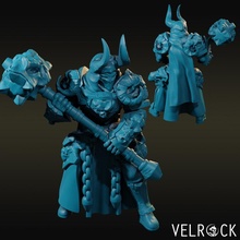 death knight hammer male pre-supported toys & games fantasy skull warrior paladin greatsword dnd dungeons dragons presupported supported corrupted doom 3d print model - Mito3D