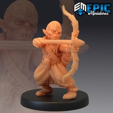 goblin archer forest encounter classic monster toys & games arrow fantasy medieval rpg warhammer enemy bow tabletop ranger dungeon dnd pathfinder bald npc 3d print model - Mito3D