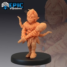 goblin warrior club forest encounter classic monster toys & games fantasy medieval rpg warhammer brute enemy bow tabletop dungeon dnd pathfinder 3d print model - Mito3D