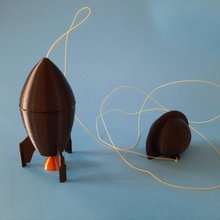 foguete corda brinquedo nave espacial 3d print model - Mito3D
