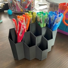 honeycomb desk organizer holder pencil tools crafts 3d print model - Mito3D