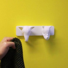 animal coat hanger - elephant rhino & garden animals kids wall supportfree beautiful-creatures 3d print model - Mito3D