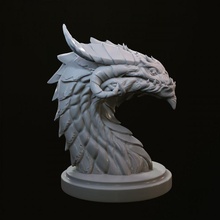 dragon tête art fantaisie gothique monstre sculpture statue 3d print model - Mito3D
