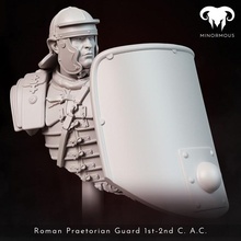 bust roman praetorian guard 1st-2nd c ac action store display figure historical rpg scale scorpion shield soldier warrior painting plinth 10th spqr 3d print model - Mito3D