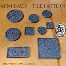 mini bases chique telha tamborilar 1 quadrado base 28mm 32mm 3d print model - Mito3D