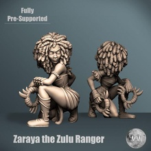 zaraya toys & games female human warrior african ranger 3d print model - Mito3D