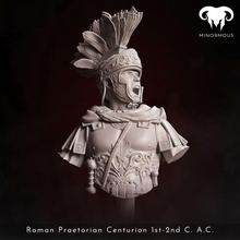bust roman praetorian centurion 1st-2nd c ac command store action display figure games guard historical scale soldier warrior painting plinth 10th insignia spqr minormous 3d print model - Mito3D