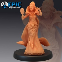 vicious queen showing evil royal leader ruthless tyrant fantasy female medieval rpg woman staff mirror tabletop dungeon dnd pathfinder 3d print model - Mito3D