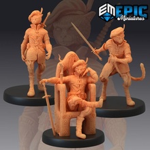 catfolk black cat rogue set feline thief puss boots collection store fantasy medieval monster rpg warhammer enemy tabletop dungeon dnd pathfinder npc tabaxi 3d print model - Mito3D