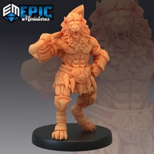 kedi halkı aslan savaşçı balta gladyatör Werelion mağaza fantezi Ortaçağa ait canavar rpg asker Warhammer düşman masaüstü arena zindan dnd yol bulucu npc 3d print model - Mito3D