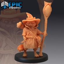 catfolk white cat sorcerer feline wizard magician store fantasy medieval monster rpg warhammer magic staff enemy tabletop dungeon dnd pathfinder npc tabaxi 3d print model - Mito3D