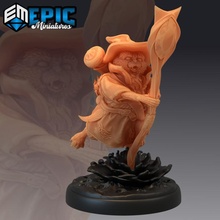 catfolk white cat sorcerer attacking feline wizard magician store fantasy medieval monster rpg warhammer magic staff enemy tabletop dungeon dnd pathfinder npc tabaxi 3d print model - Mito3D