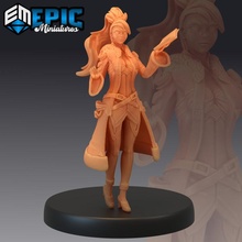 sorcerer apprentice book young female wizard magician witch fantasy medieval player rpg warhammer woman enemy tabletop dungeon dnd pathfinder npc 3d print model - Mito3D