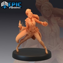 sorcerer apprentice fireball young female wizard magician witch fantasy medieval player rpg warhammer woman magic enemy tabletop dungeon dnd pathfinder npc 3d print model - Mito3D