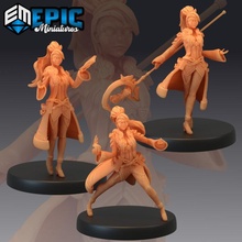 sorcerer apprentice set young female wizard magician witch collection fantasy medieval rpg warhammer woman magic enemy tabletop dungeon dnd pathfinder npc 3d print model - Mito3D