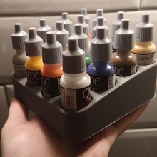 Vallejo şişe Kulp destek mini boyama minyatür boya renk organizatör renkler 17 damlalık 17ml 16 şişeler 3d print model - Mito3D