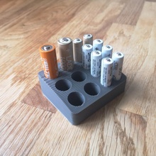 bateria suporte aa aaa simples carregar organizador íon lítio recarregável 3d print model - Mito3D
