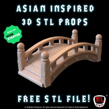 free asian bridge chinese garden japanese wood zen miniature arc zengarden 3d print model - Mito3D