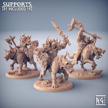 Frostmetall worg Fahrer 3 modular Einheiten Anschlüsse Geschäft Tier Drachen Dungeons Fantasie Mini Miniaturen Rollenspiel Tischplatte Orks unterstützt Oger Kriegsspiel dnd ttrpg Handwerker 3d print model - Mito3D