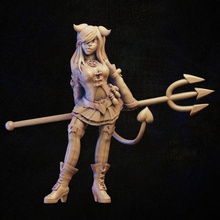 demon girl pitchfork store cute devil female 3d print model - Mito3D