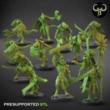 stellaire guerrier équipe boutique fantaisie lézard reptile miniature jeu guerre hommes lézards 3d print model - Mito3D