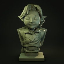 joven enlace busto nintendo juego zelda fan art majoras mask 3d print model - Mito3D