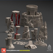 Daemonik girdap 3d baskı tasarımlar paket kaos iblis binalar kayalar uzay gemisi enkaz arazi manzara savaş oyunları 40k yabancı gemi star tapınak şakak mabet kule Warhammer kan lotr 3d print model - Mito3D