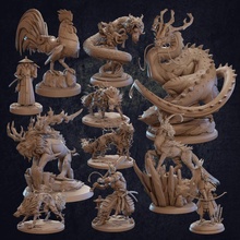 earth dragon trapper pack - presupported store archer boss chinese dragons dungeons japanese monster rpg wolf rooster trappers chicken samurai asian dnd oni lodge kirin raiju 3d print model - Mito3D
